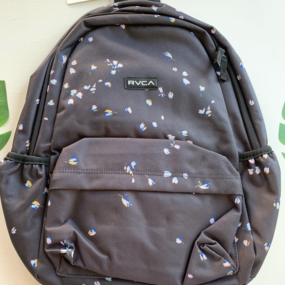 🌸NWT RVCA MULTIPLIED II BLACK FLORAL BACKPACK 🌸 - Picture 4 of 13